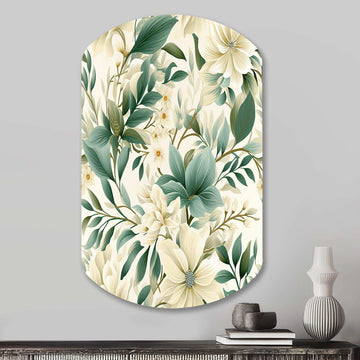 Subdued Oasis Boho Pattern - Asymmetric Metal Wall Art